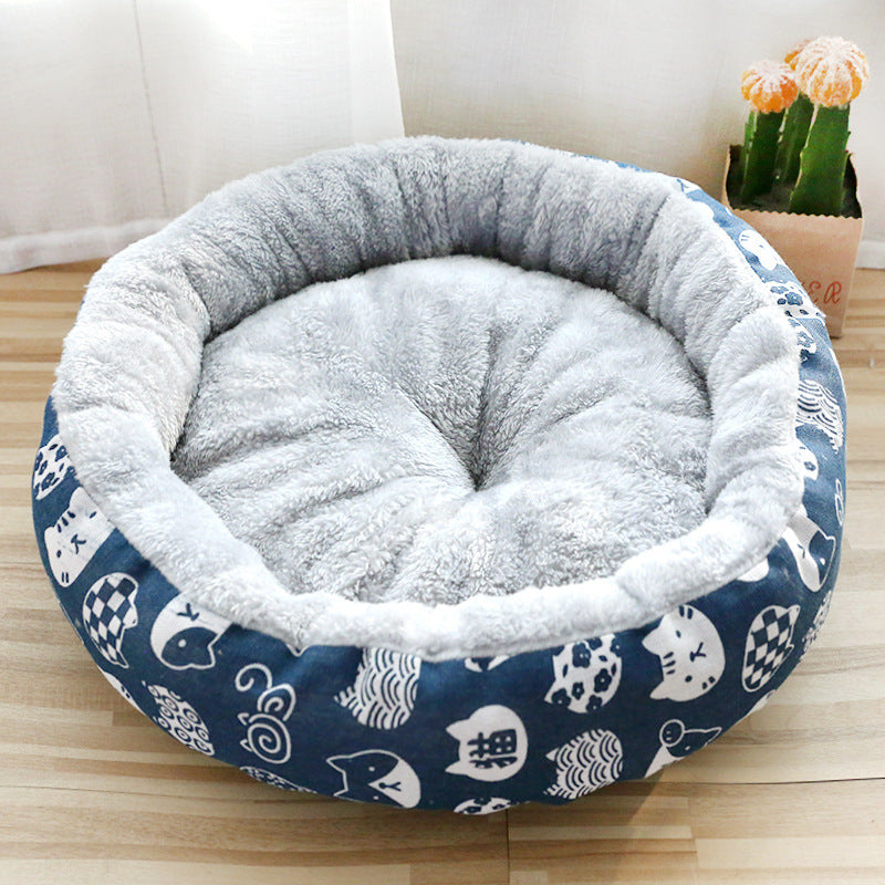 Cozy Round Cotton Pet Bed – Ultra Soft Cushion for Dogs & Cats