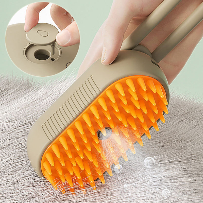 All-in-One Steam Pet Groomer – 3-in-1 Cat & Dog Brush with Spray & Massage