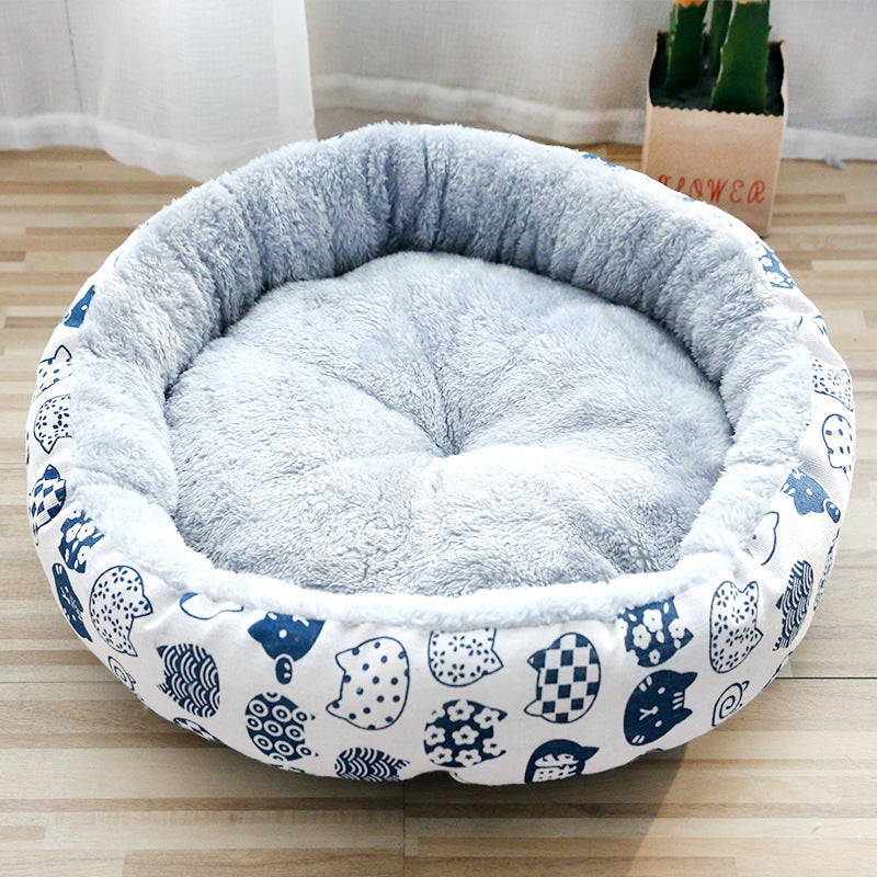 Cozy Round Cotton Pet Bed – Ultra Soft Cushion for Dogs & Cats