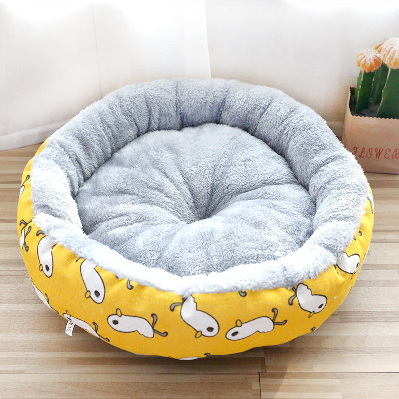 Cozy Round Cotton Pet Bed – Ultra Soft Cushion for Dogs & Cats