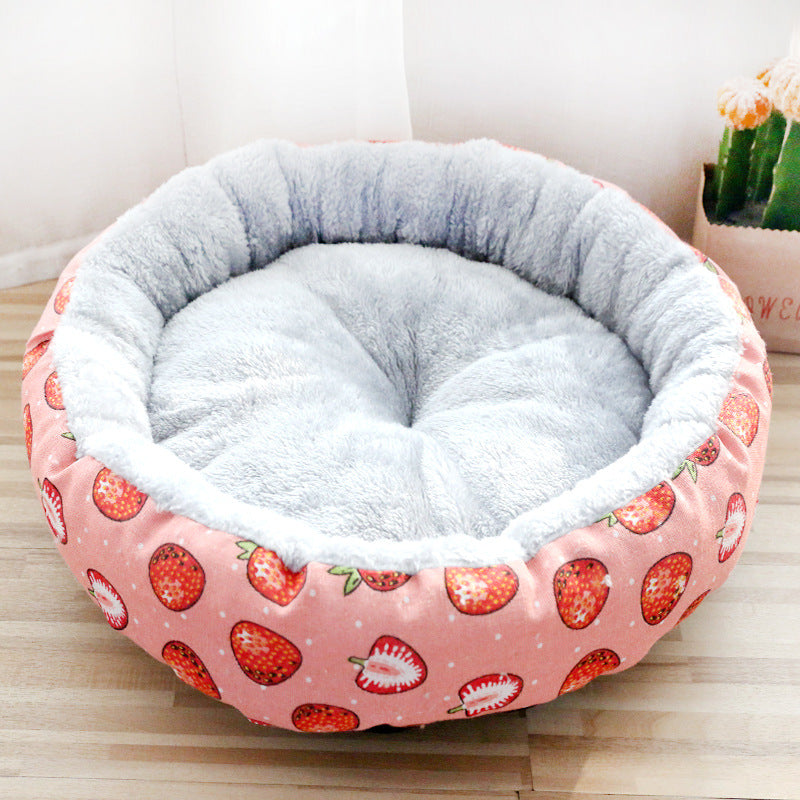 Cozy Round Cotton Pet Bed – Ultra Soft Cushion for Dogs & Cats