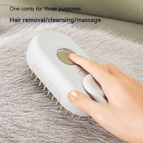All-in-One Steam Pet Groomer – 3-in-1 Cat & Dog Brush with Spray & Massage