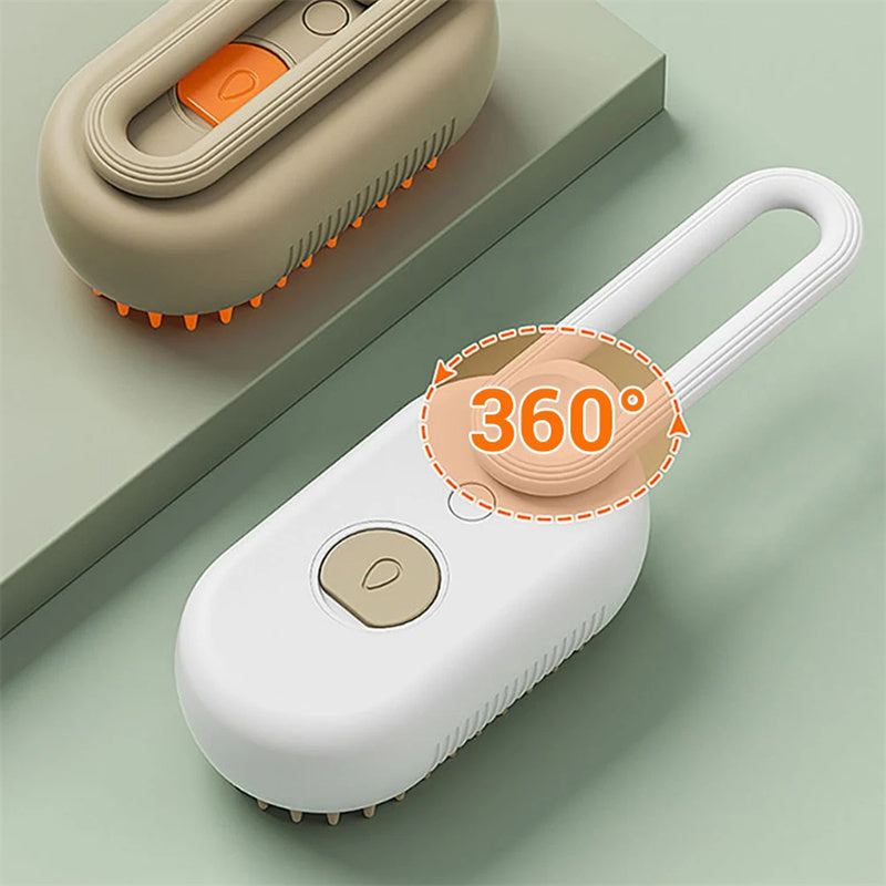 All-in-One Steam Pet Groomer – 3-in-1 Cat & Dog Brush with Spray & Massage